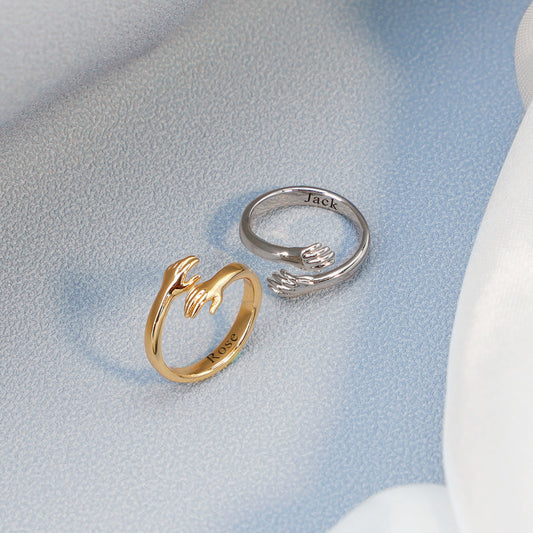 Custom Name Couple Open Engraving Ring