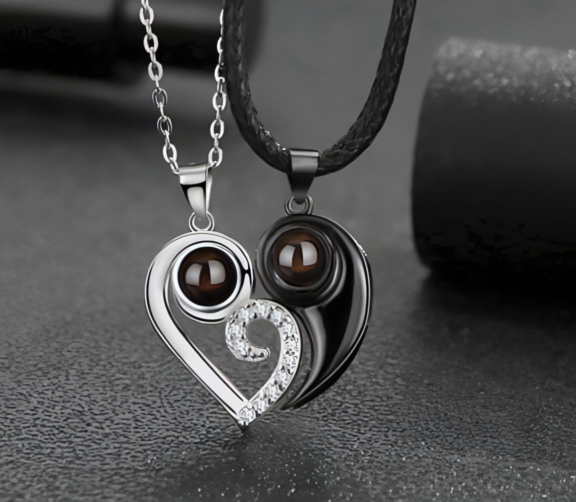 ❤️ Couples Diamond Heart Necklace – Forever Starts Here