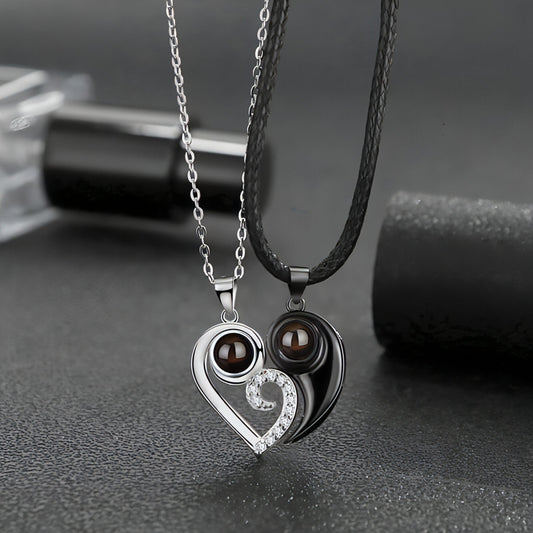 ❤️ Couples Diamond Heart Necklace – Forever Starts Here