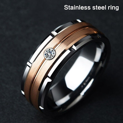 Stainless Steel Couples Rings Engagement Rings Rose Gold For Women Men
