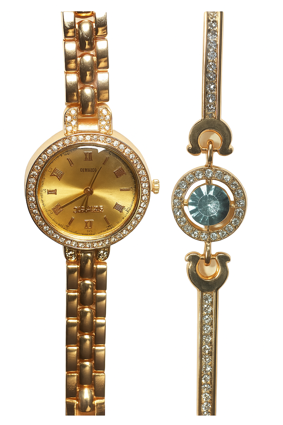 Women's Studded Analogue Watch, Unique Metal Design,