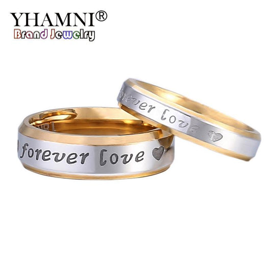 YHAMNI Couple Romantic Rings Gift For Men and Women Authentic Solid